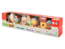 Jeu enfant imaginovo train formes empilables avec roues bois +18 mois 38x9,5x7,5 cm