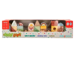 Jeu enfant imaginovo train formes empilables avec roues bois +18 mois 38x9,5x7,5 cm