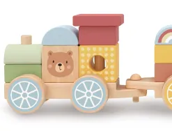 Jeu enfant imaginovo train formes empilables avec roues bois +18 mois 38x9,5x7,5 cm