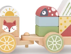 Jeu enfant imaginovo train formes empilables avec roues bois +18 mois 38x9,5x7,5 cm