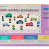 Jeu enfant imaginovo vehicules et panneaux signalisation bois +3 ans 16 pieces 30x22x4 cm