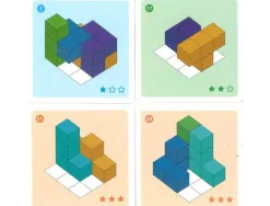 Jeu interdacta cubissimo 1 cube 7 pieces bois formes biscornues + 30 cartes defis + 1 livret instruction