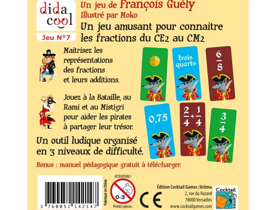 Jeu interdacta fractodingo cm1-cm2 102 cartes