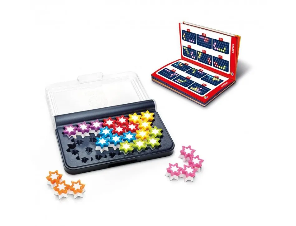 Jeu interdacta iq stars 1 boite rangement + 7 pcs jeu coloris et formes assortis + 1 livret 120 defis
