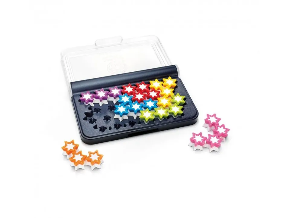 Jeu interdacta iq stars 1 boite rangement + 7 pcs jeu coloris et formes assortis + 1 livret 120 defis