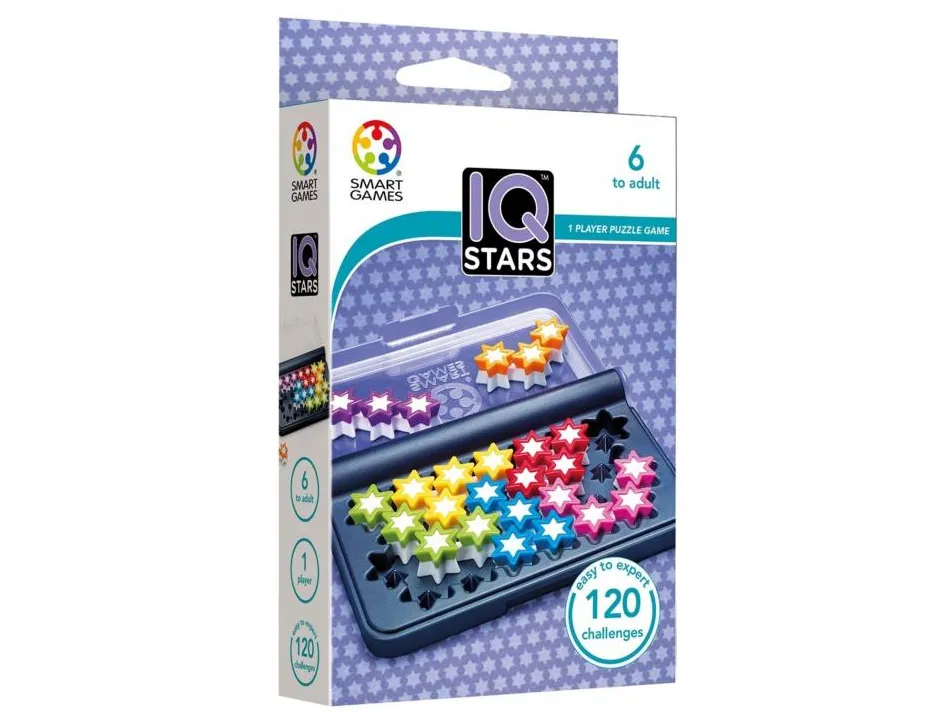 Jeu interdacta iq stars 1 boite rangement + 7 pcs jeu coloris et formes assortis + 1 livret 120 defis