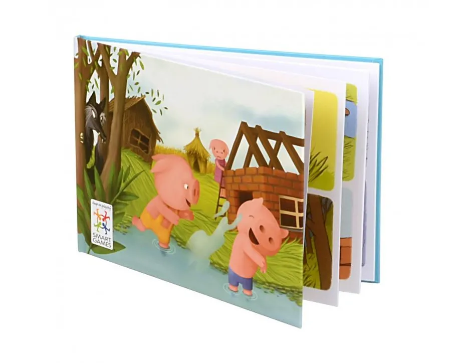 Jeu interdacta les 3 petits cochons 1 plateau + 3 maisons + 3 cochons + 1 loup + 1 livret + 1 livre avec le