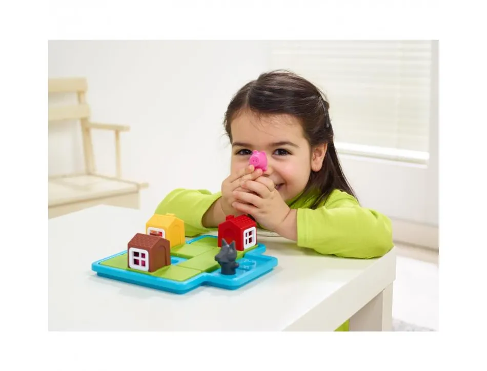 Jeu interdacta les 3 petits cochons 1 plateau + 3 maisons + 3 cochons + 1 loup + 1 livret + 1 livre avec le