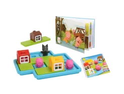 Jeu interdacta les 3 petits cochons 1 plateau + 3 maisons + 3 cochons + 1 loup + 1 livret + 1 livre avec le