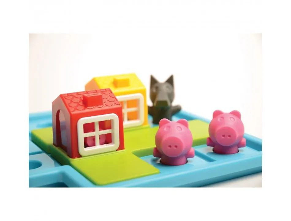Jeu interdacta les 3 petits cochons 1 plateau + 3 maisons + 3 cochons + 1 loup + 1 livret + 1 livre avec le