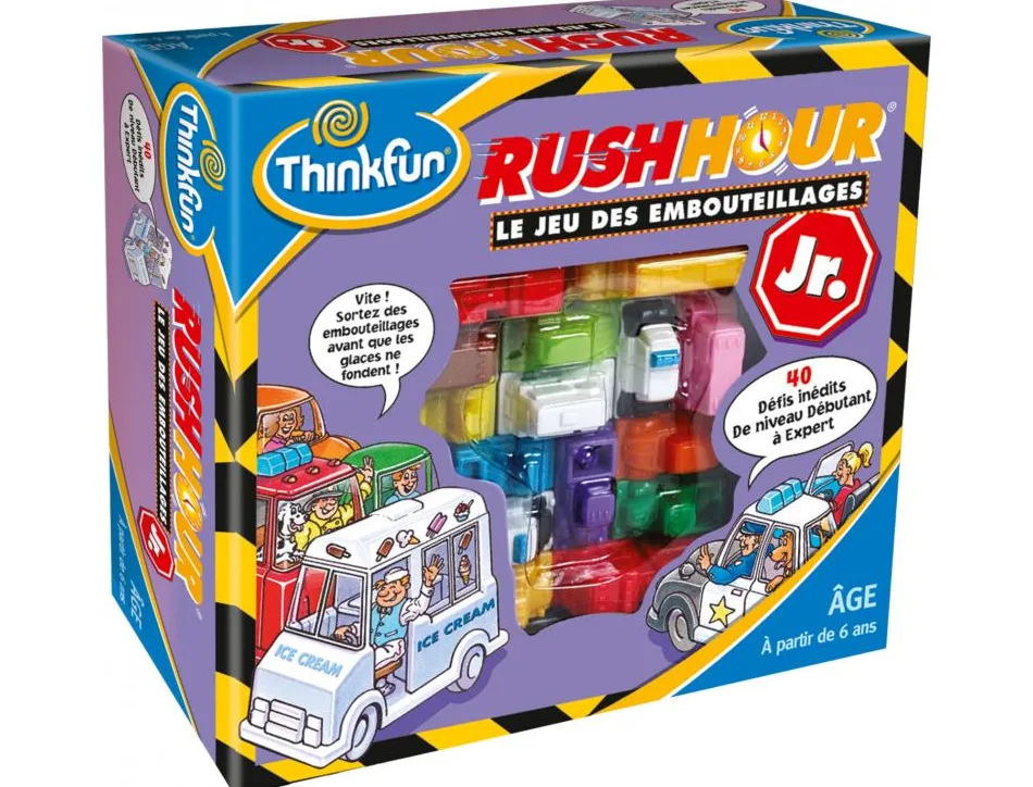 Jeu interdacta rush hour junior 1 plan de jeu + 16 vehicules + 40 cartes problemes
