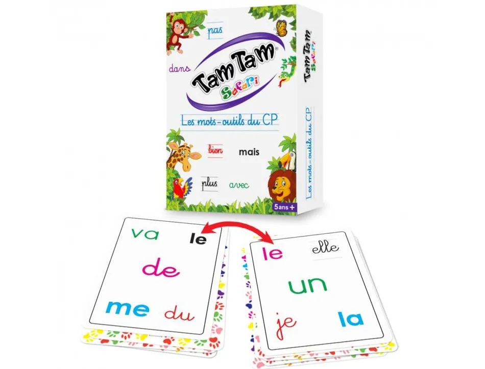 Jeu interdacta tam tam safari les mots-outils du cp 52 cartes + 2 lexiques