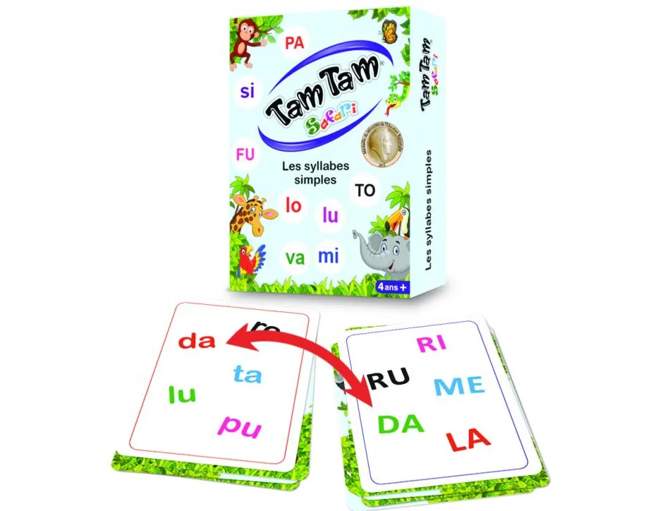 Jeu interdacta tam tam syllabes 42 cartes + 1 regle du jeu