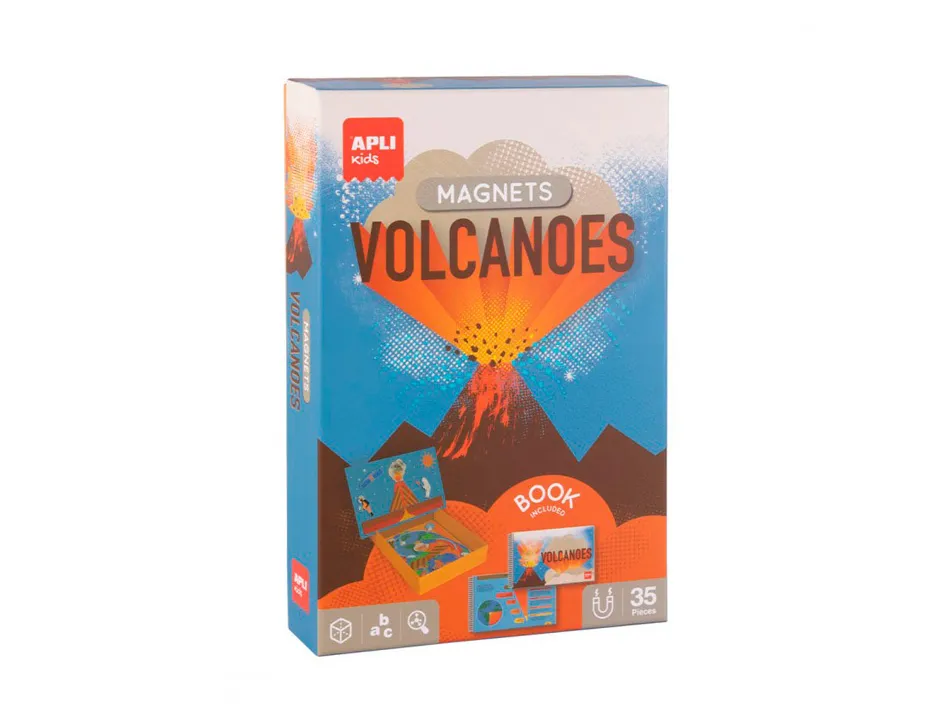 Jeu magnetique apli kids volcans 35 pieces