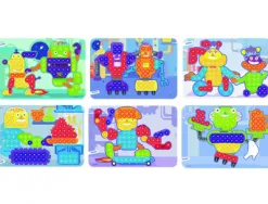Jeu miniland planches robots 31x21cm pack de 6 unités