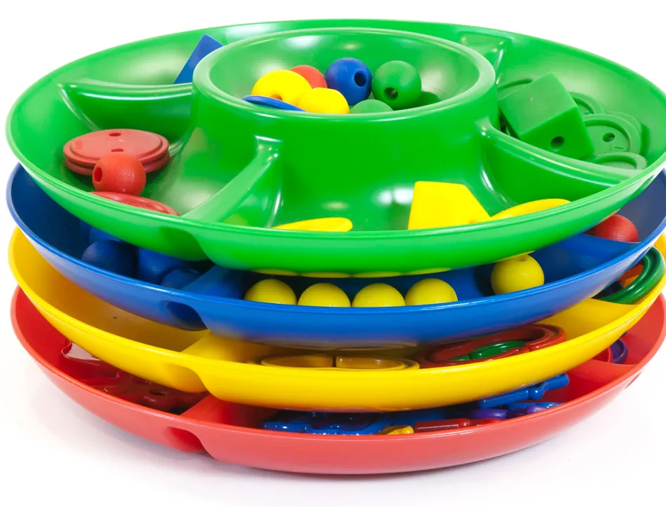 Jeu miniland plateau rangement 5 compartiments 26 cm diamètre