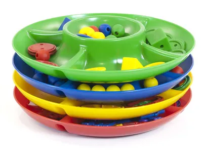 Jeu miniland plateau rangement 5 compartiments 26 cm diamètre