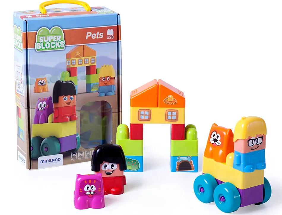 Jeu miniland super blocks pets 20 pièces