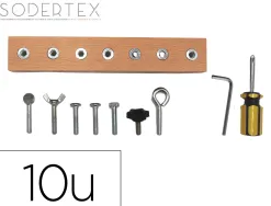 Jeu mon premier bricolage sodertex bois plaque 14x78x1cm bandes 13,5x2,5cm/7,5x2,5cm coloris naturel pack 10 pieces