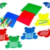 Jeu mon premier tissage contient 270 bandes 12 planches 12 animaux prédécoupés en plastique souple coloris assortis