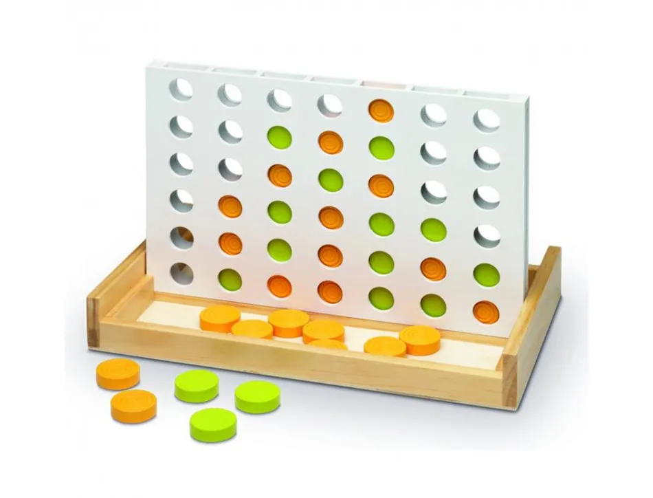 Jeu quatre en ligne bois 42 pions