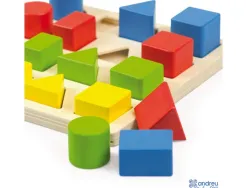 Jeux d association andreu toys encastrement formes et couleurs en bois 16 pieces 1 suppport