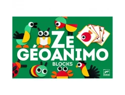 Jeux d association des formes et des couleurs djeco ze geoanimo 30 pieces et cartes modeles