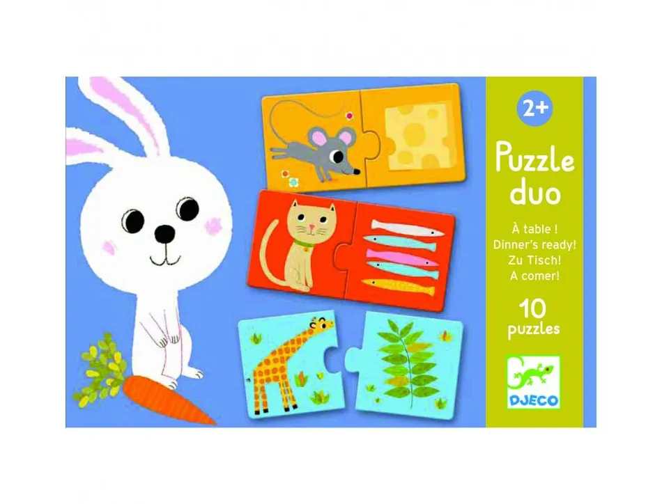 Jeux d association djeco puzzle duo a table 2 x 10 pieces