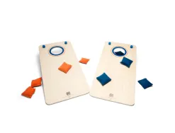 Jeux de kermesse bs toys planche a trou 21 points 2 planches bois et 8 sacs