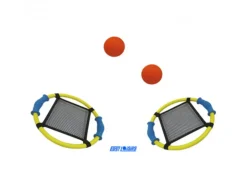 Jeux de raquette first loisirs raquettes trampoline lot de 2 raquettes et 2 balles en mousse