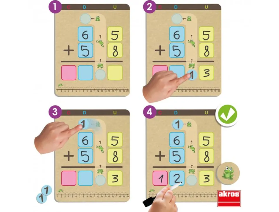 Jeux mathematiques akros apprends a additionner et a soustraire avec les retenues 8 planches 29 fiches 8
