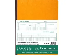 Journal exacompta caisse/banque 250x320mm vertical 33 lignes 80 pages 2 libellés 9 débits 4 crédits