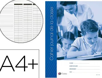 Journal préparation de classe éditions fuzeau couverture carte 1 face 235g a4+ 240x320mm agrafage 3 points 78 pages