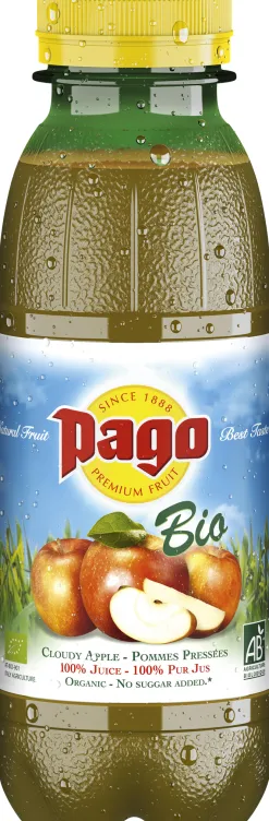Jus de fruit pago pomme pressee pure jus bio pet 33cl