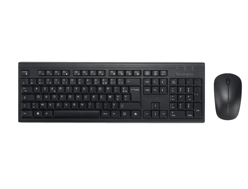 Kit clavier et souris kensington sans fil rechargeable km270 eq azerty coloris noir