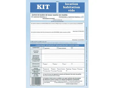 Kit contrat location habitation vide weber diffusion 8 pages location caution état lieux entrée et sortie
