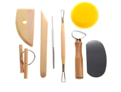 Kit du potier 8 outils pour modeler et donner forme a la p te et argile avec trousse de rangement