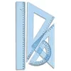 Kit jpc 4 pièces 1 règle 30cm 2 équerres 1 rapporteur incassables économiques