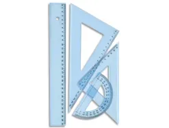 Kit jpc 4 pièces 1 règle 30cm 2 équerres 1 rapporteur incassables économiques