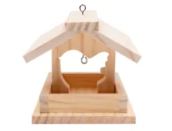 Kit mangeoire en bois + colle - 12 x 14,5 x 11,5 cm - 1 pc - 1 color