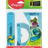 Kit maped twist'n'fix 3 pièces souple incassable règle 15 cm équerre 60 degrés 15cm rapporteur 180 degrés 10cm assortis