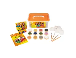 Kit maquillage jovi classpack 6 flacons 8ml coloris assortis 9 crayons 8 eponges 3 pinceaux + 1 guide