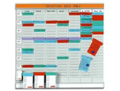 Kit office nobo hebdomadaire 8 colonnes 24 fentes 700 fiches indice 2 7 coloris 100 fiches blanches indice 1 48x48x1.5cm