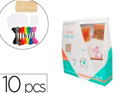 Kit sodertex string art orig'animals avec planches mousse epingles plastique fils couleur feuilles papier