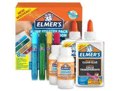 Kit starter elmers fabrication slime coloré 2 flacons de colle 5 glitters 2 liquides magiques