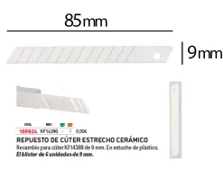 Lame 9mm de rechange q-connectpour cutter ceramique kf14388 blister 6 unites