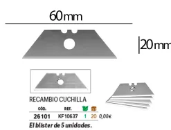 Lame rechange q-connect cutter universel 18mm blister 5 unités