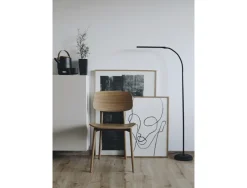 Lampadaire led maul liseuse pirro intesite reglable tete et socle aluminium hauteur 126,5cm coloris noir