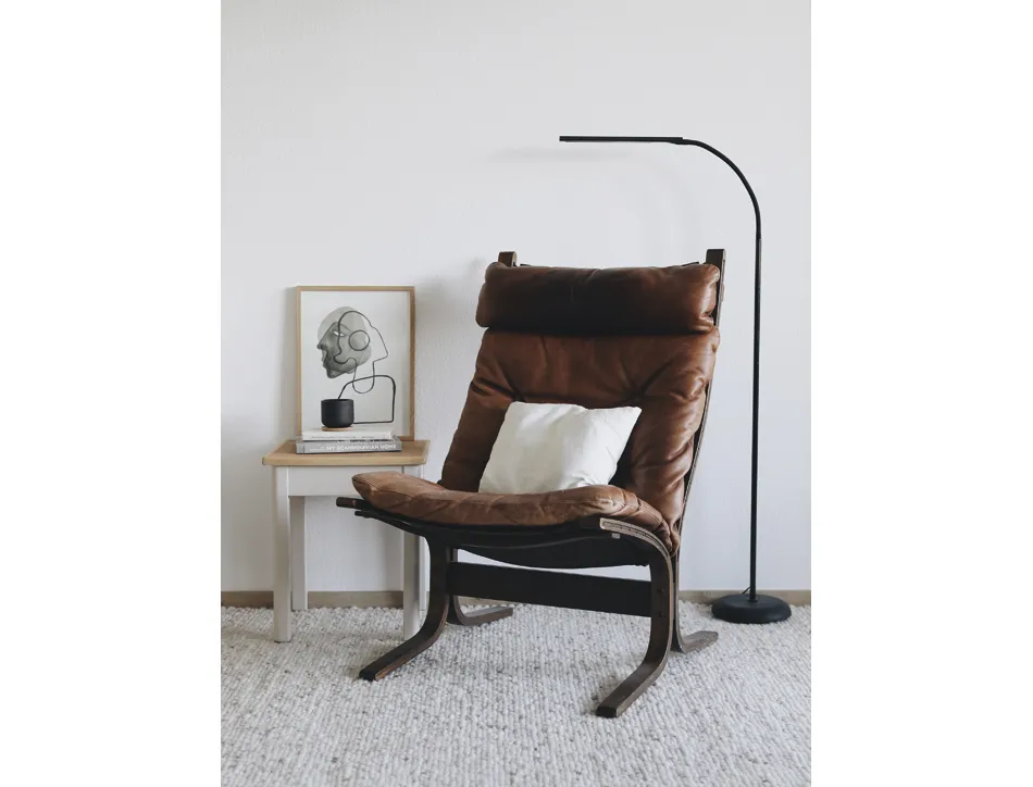 Lampadaire led maul liseuse pirro intesite reglable tete et socle aluminium hauteur 126,5cm coloris noir
