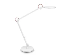 Lampe bureau led cep giant 3 articulations 2 bras 40cms coloris blanc